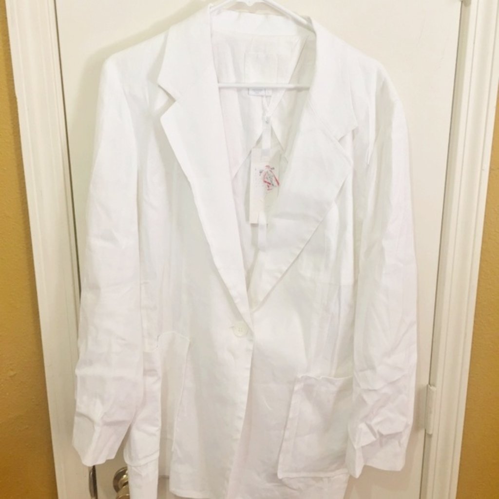 Dkny Pure Women's L Large Patch Pocket Lab-Coat Jacket New Nwd New With Defects